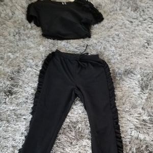 Fashion Nova Ruffled Jogging Suit